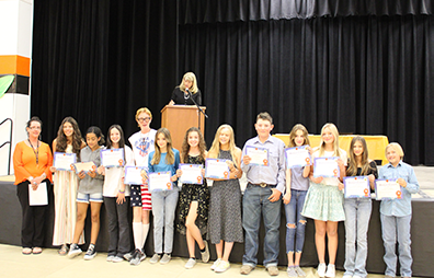 Student council students with awards